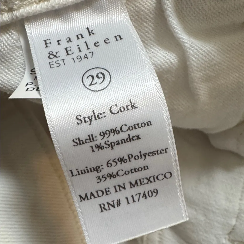 Frank & Eileen Jeans Cork Everyday Raw Hem Straight Leg in Natural Scour White - Image 8