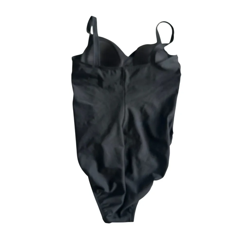 TROPICAL ESCAPE Black Sweetheart Ruched One Piece Bathing Suit Swimsuit Size 14 - Image 4