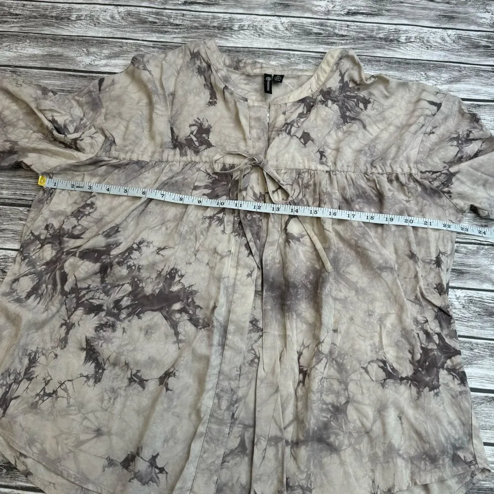 Versona Women's Tie Dye 3/4 Sleeve Blouse XL Extra Large Beige Tan Light Brown - Image 10