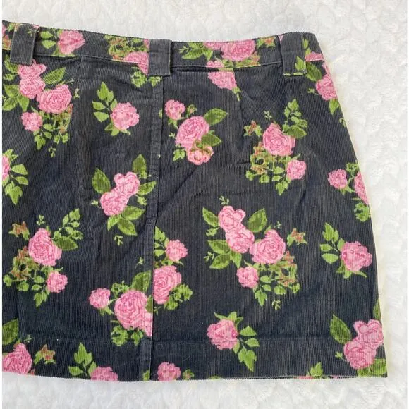 Wild Fable‎ Black Floral High-Rise Cord Mini Skirt - 12 NWT - Image 10