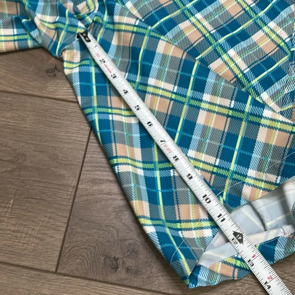 GG Blue High Rise Bermuda Stretch Golf Shorts Blue Plaid‎ Size 12 - Image 9