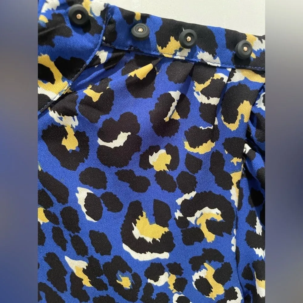 Rahi Sophie Bloomington's Leopard Print Ruffled Long Sleeve Mini‎ Dress Medium - Image 8