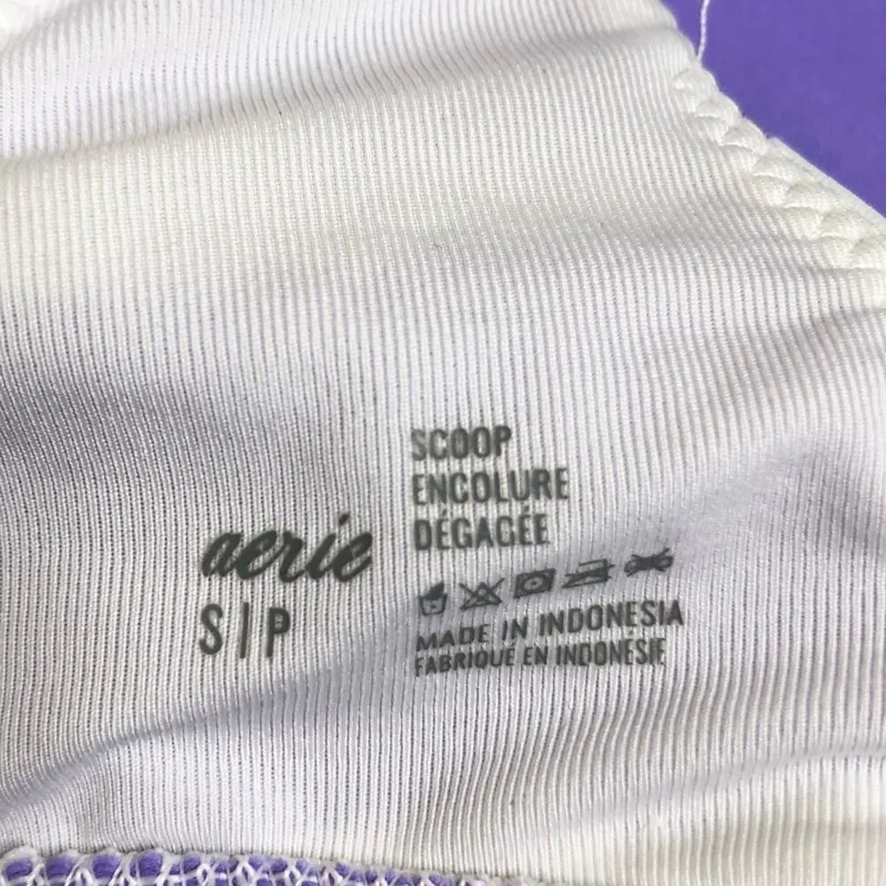 Aerie Purple Striped Scoop Neck Bikini Set Sm - Image 7