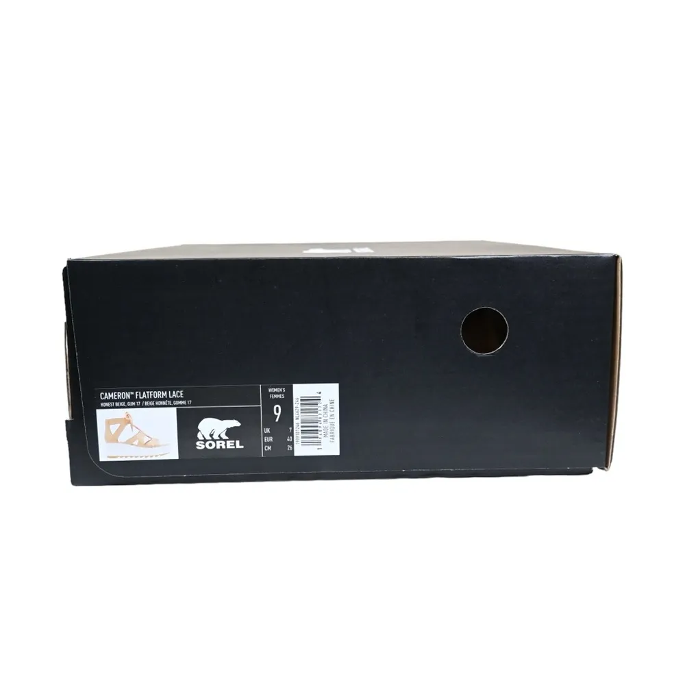 SOREL Womens 9 Cameron Platform Gladiator Sandal in Honest Beige/Gum NEW - Image 11