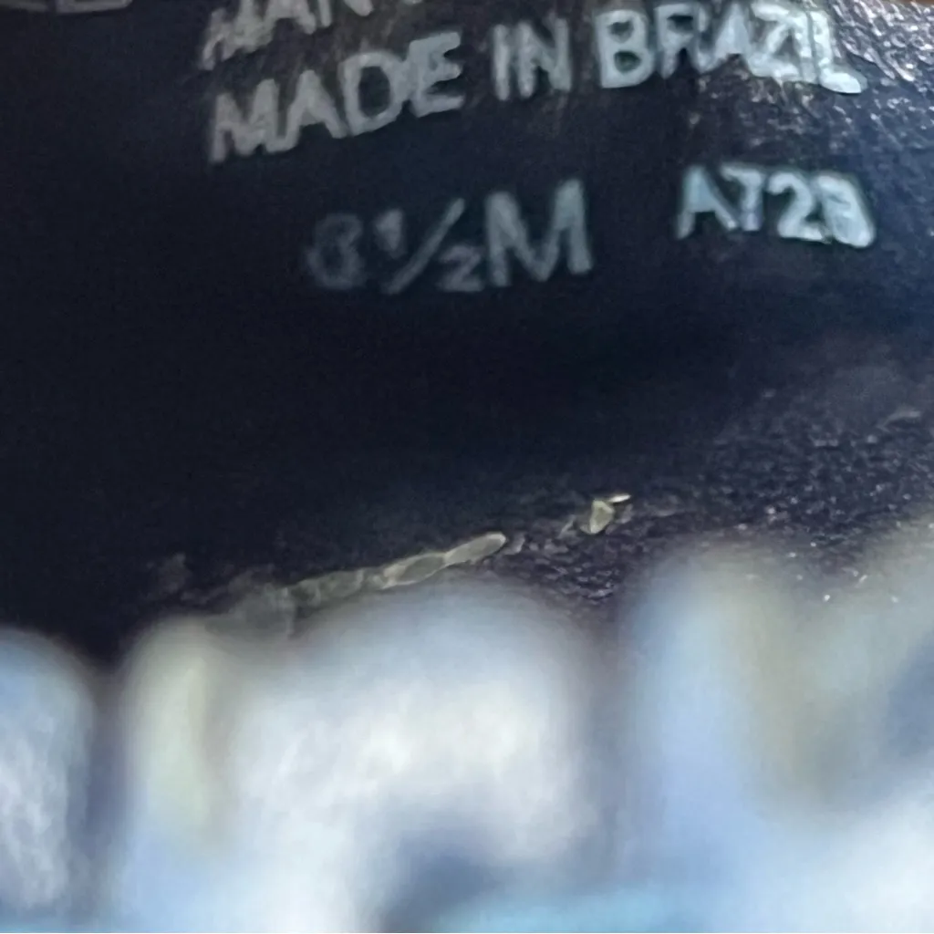 TORY BURCH Abbey Navy Blue Leather Burgundy Cap Toe Ballet Flats, Size 8.5 - Image 2