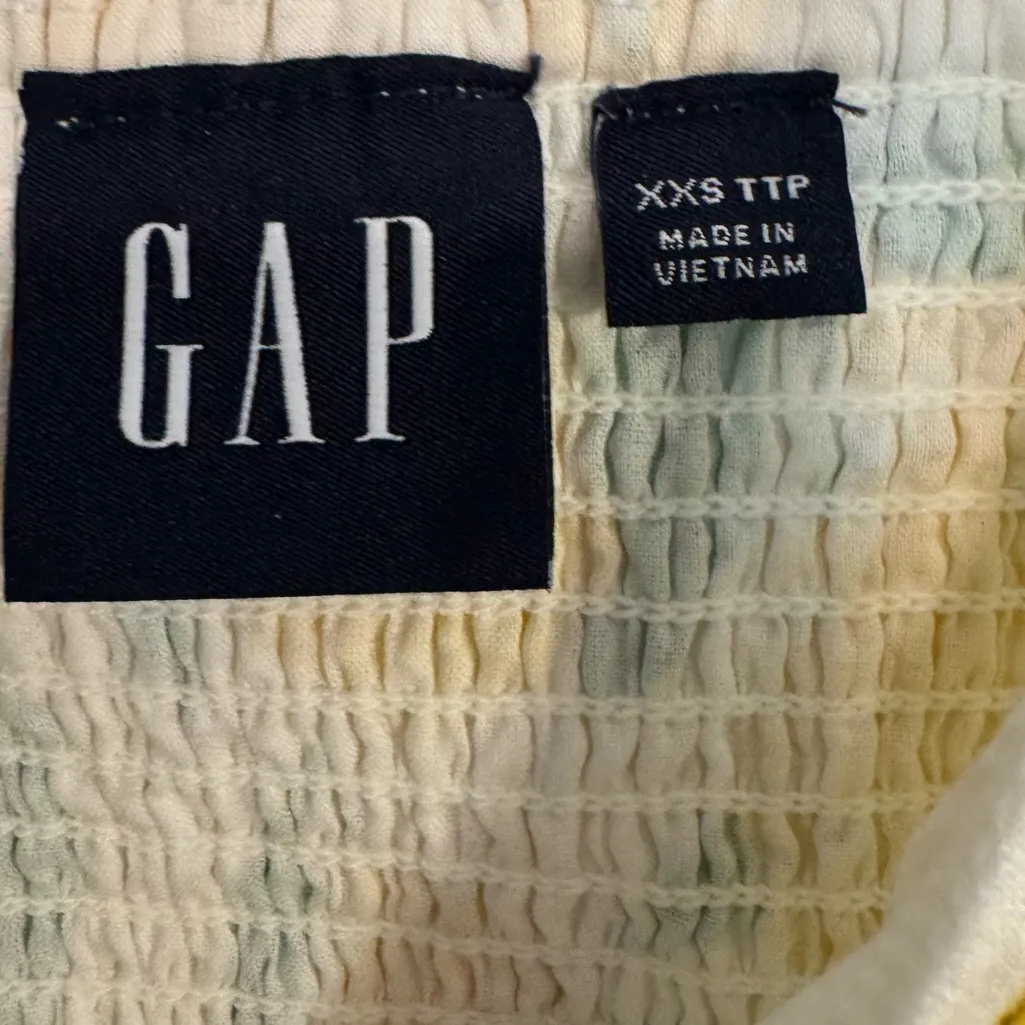 Gap Linen-Blend Mini Dress lemon print XXS - Image 5