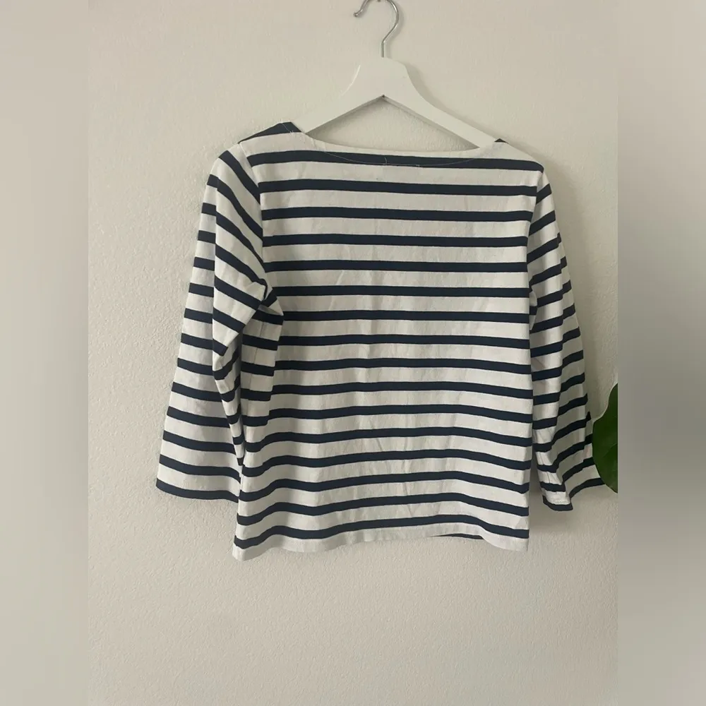 J.Crew Short Sleeve Tee Tshirt Womens XS Blue White Striped Round Neck Casual - Image 4