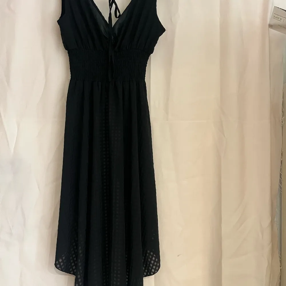 SHEIN Black Smocked V-Neck Blouse Cocktail - Image 5