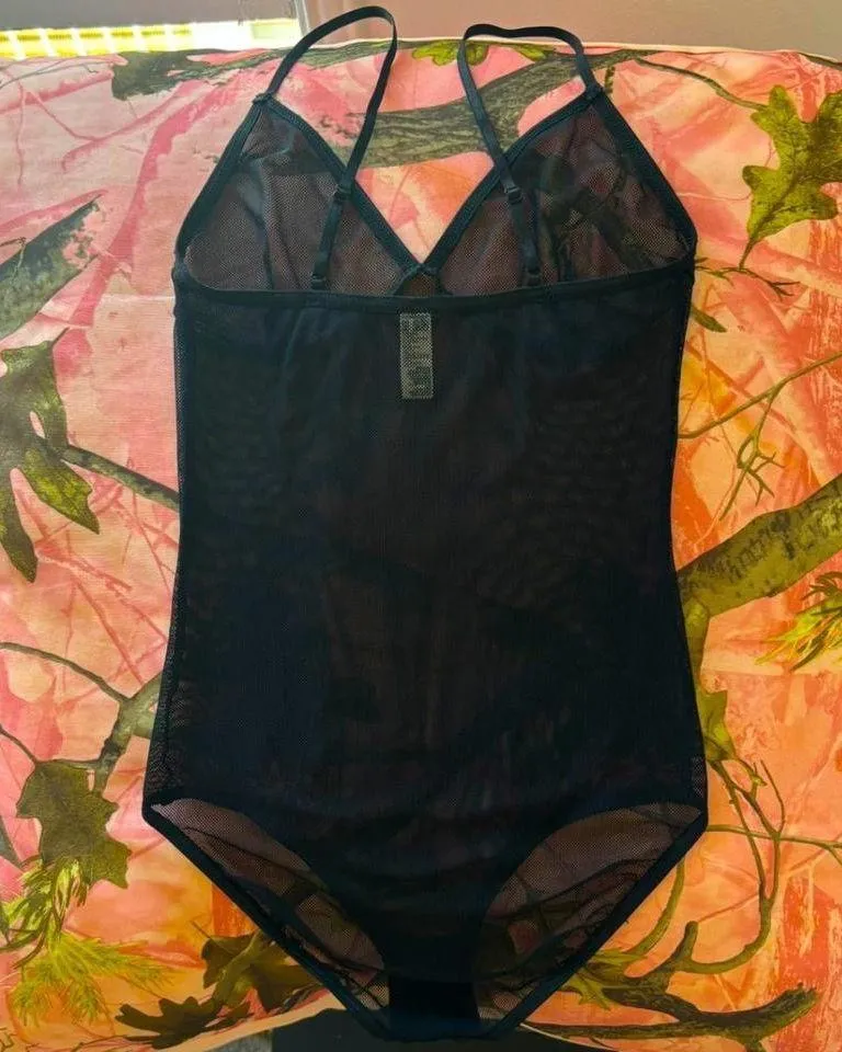 American Apparel  black mesh cami bodysuit  - Image 2