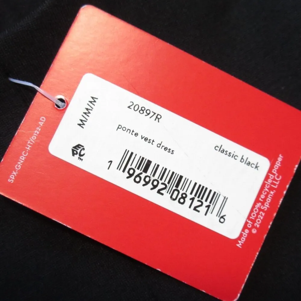 NWT Spanx 20897R Perfect Ponte Vest Mini in Classic Black Sleeveless Dress M - Image 3