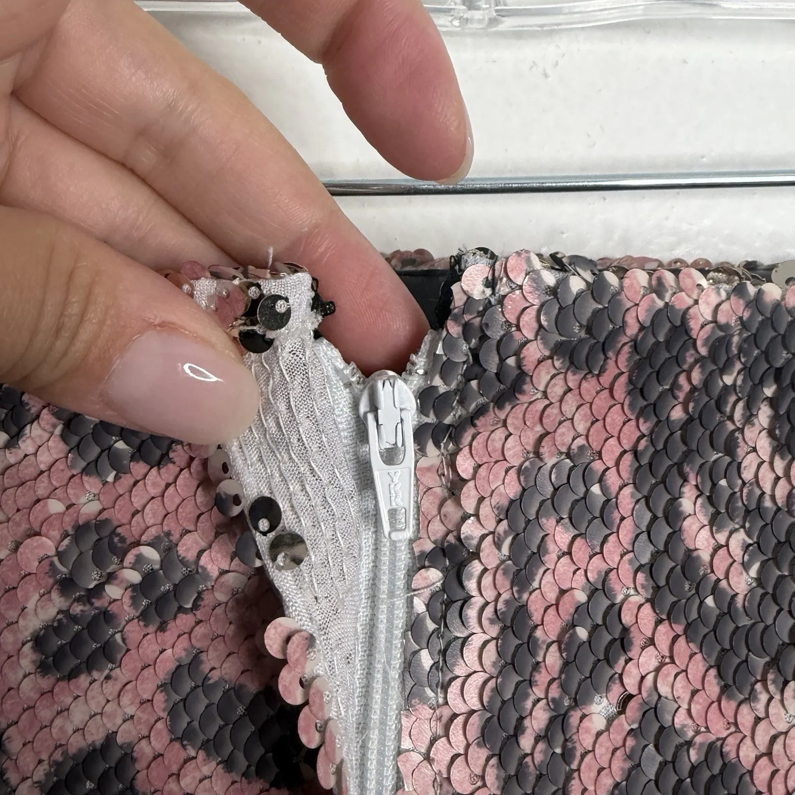 NWT Free People Pink Cheetah Sequin Mini Skirt 2 Edgy Festival Glam Night Out - Image 9