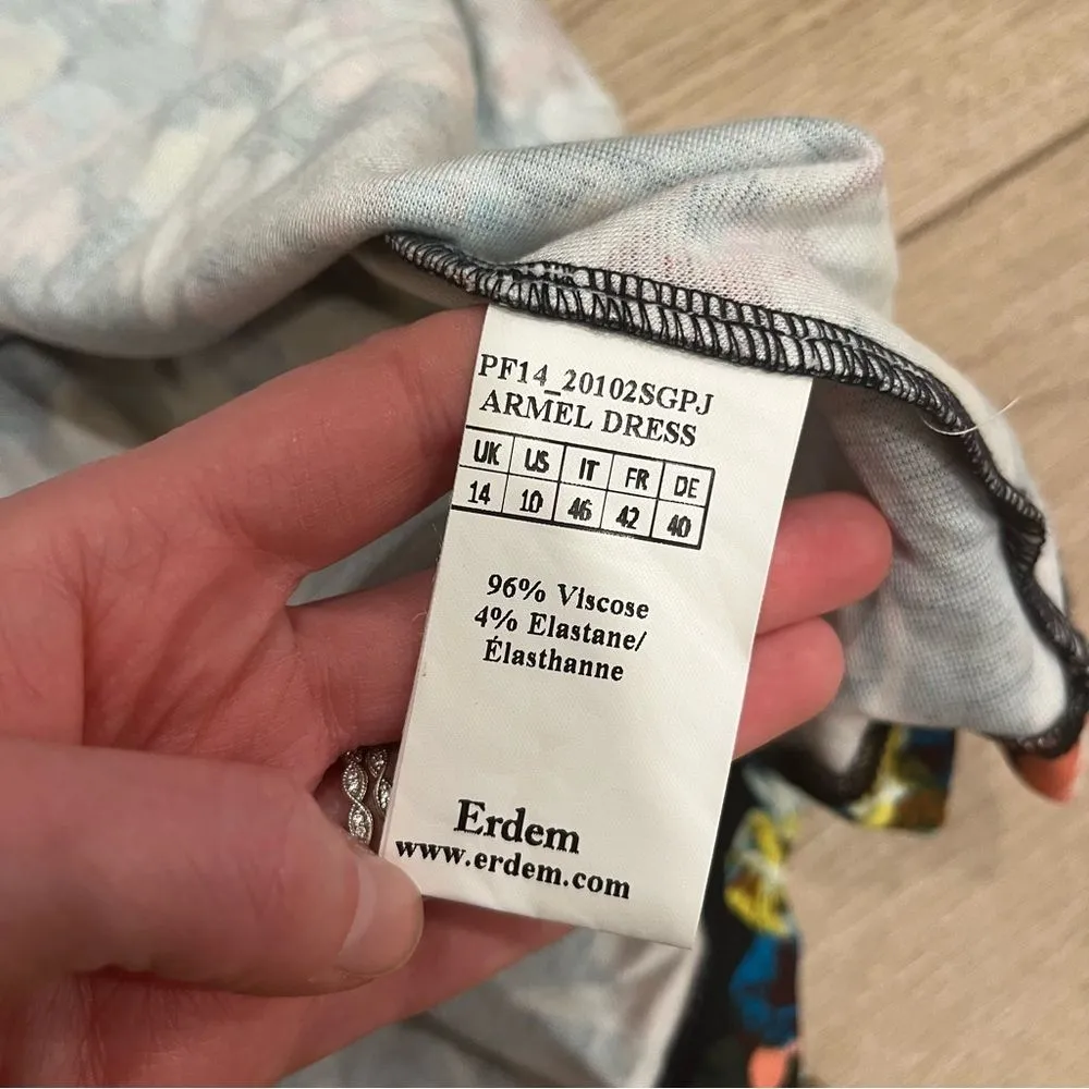 Erdem Armel Dress Viscose Black Floral Short Sleeve A - Image 3