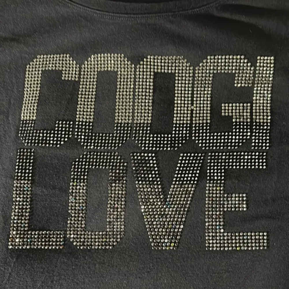 Women's Plus Size COOGI Love Black Bling Stretch Blouse Shirt Size 3X EUC #4042 - Image 2