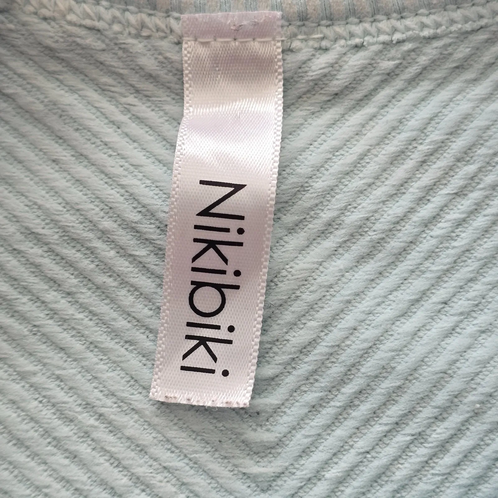 Ribbed Comfort Y2K Bra Top Wireless Pullover Stretch Sleep Nikibiki Blue Small - Image 5