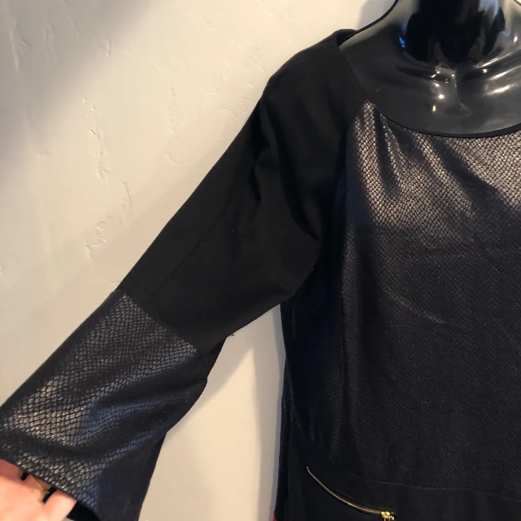 Ice Black and Red Long Sleeve Dress colorblock size 12 - Image 5