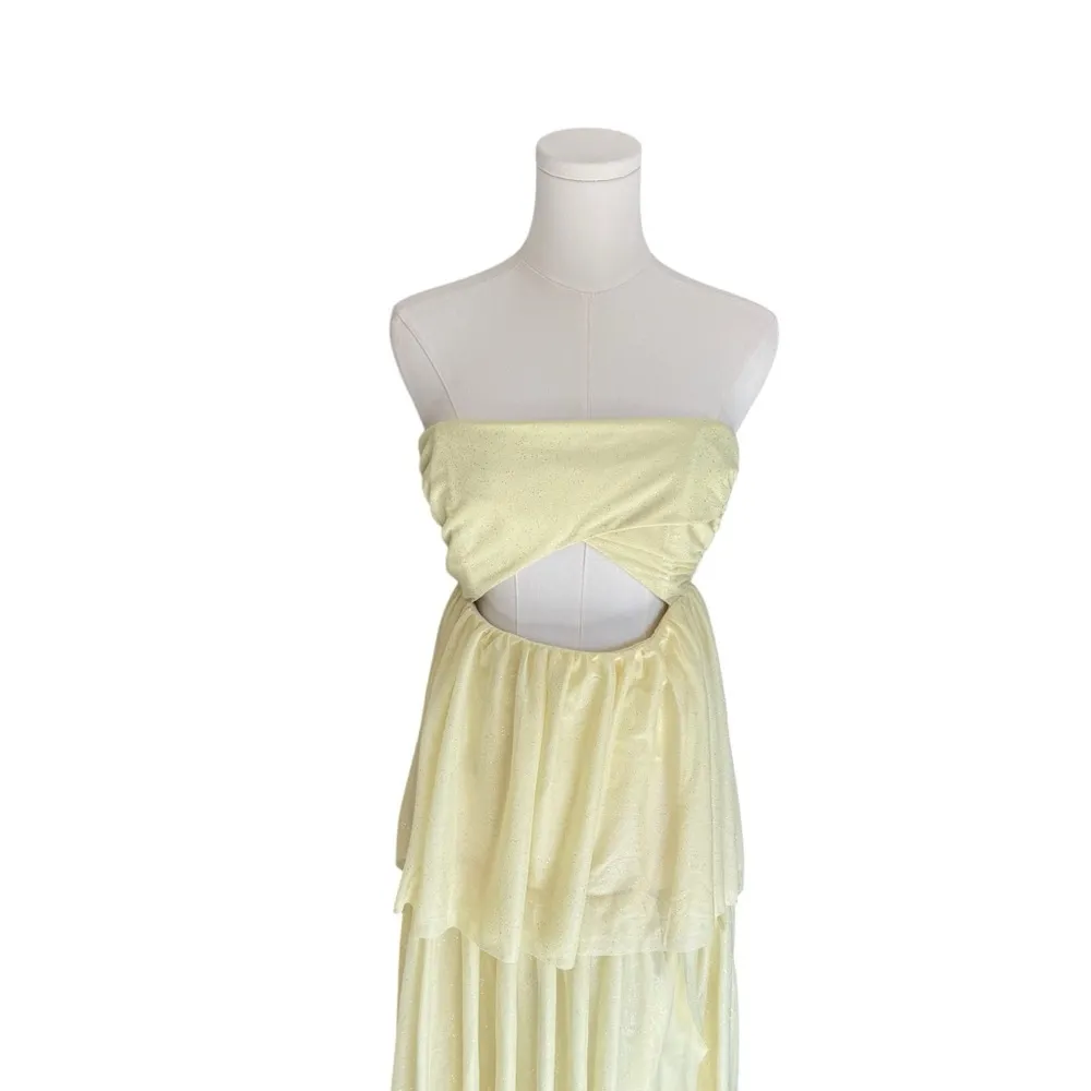 For Love and Lemons - NWT Lucy in the Sky Ruffle Yellow Tie Maxi Dress Sz S - Image 3