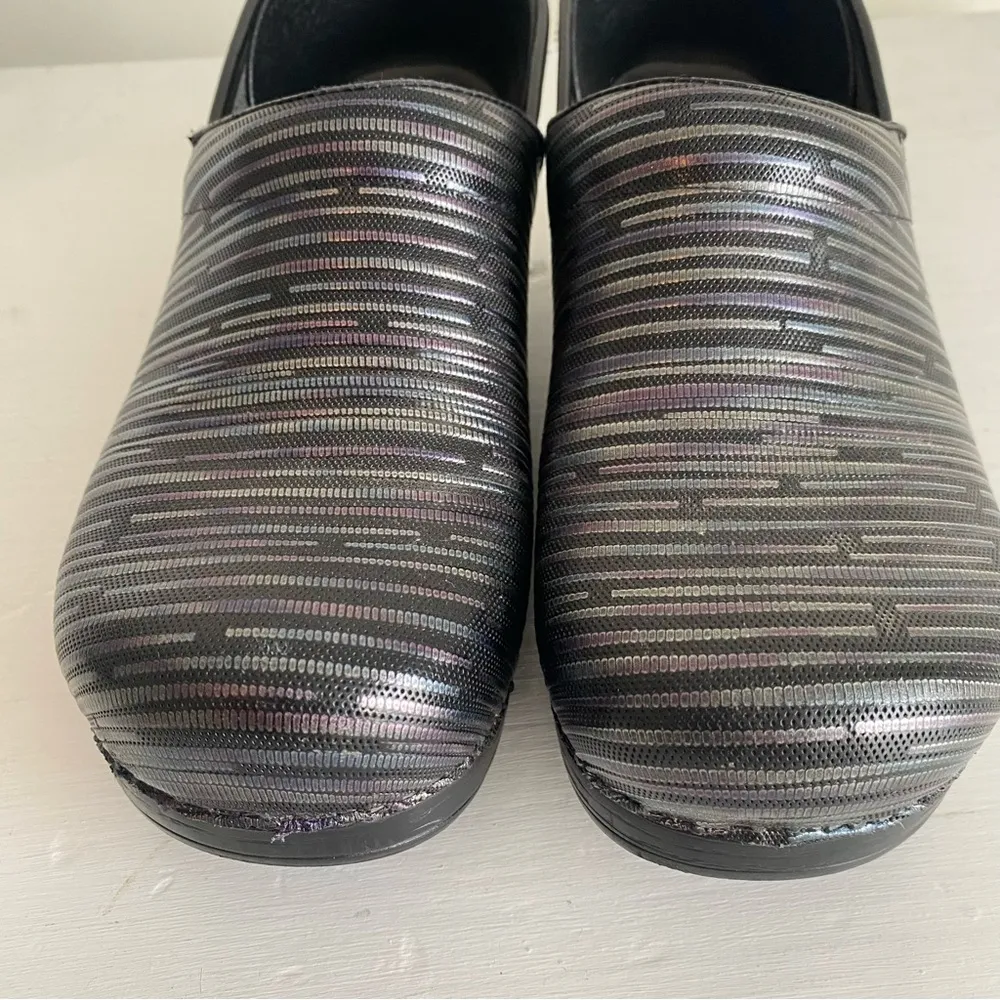 Dansko Professional Healthcare Clogs Shoes Metallic Textured Stripe - Image 2