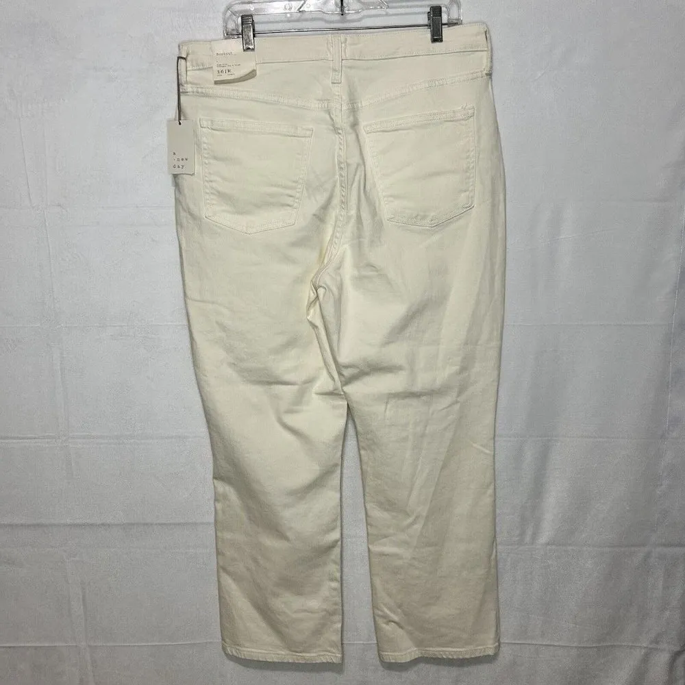 A New Day Women Size 16 (33x28) Bootcut Jeans White Ivory High-Rise Stretch NEW - Image 4