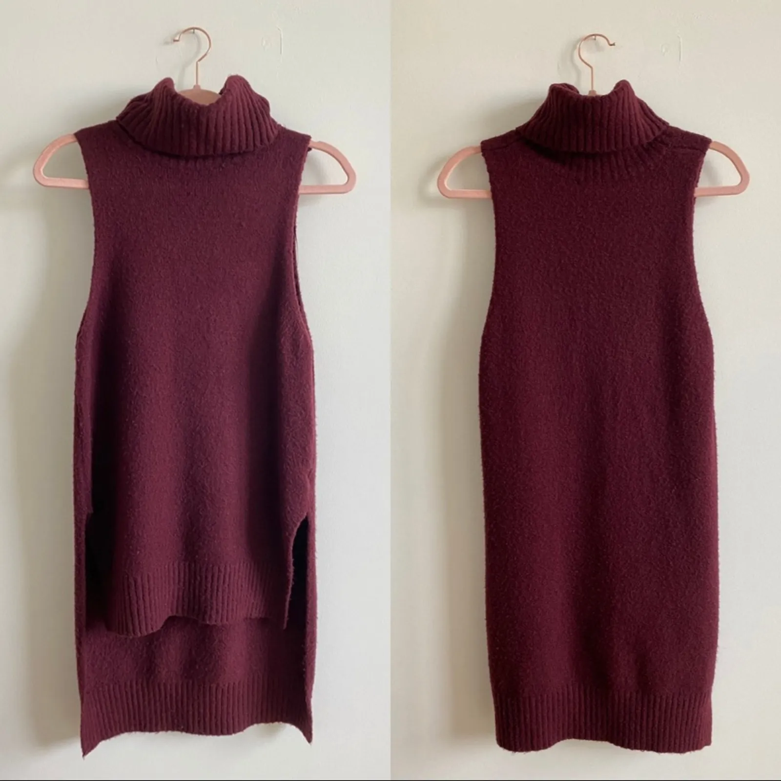 Nastygal Anaya Purple Sleeveless Turtleneck Sweater Tunic Small - Image 3