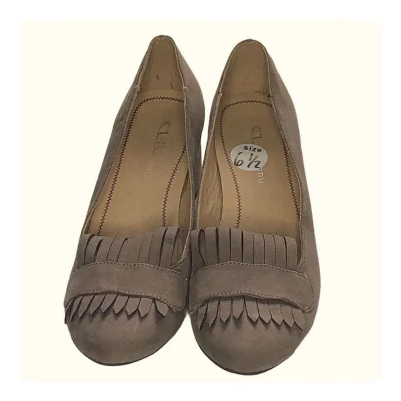 Chinese Laundry Anete Taupe Fringe Block Heel Pumps Size 6.5 Suede Boho Chic - Image 15