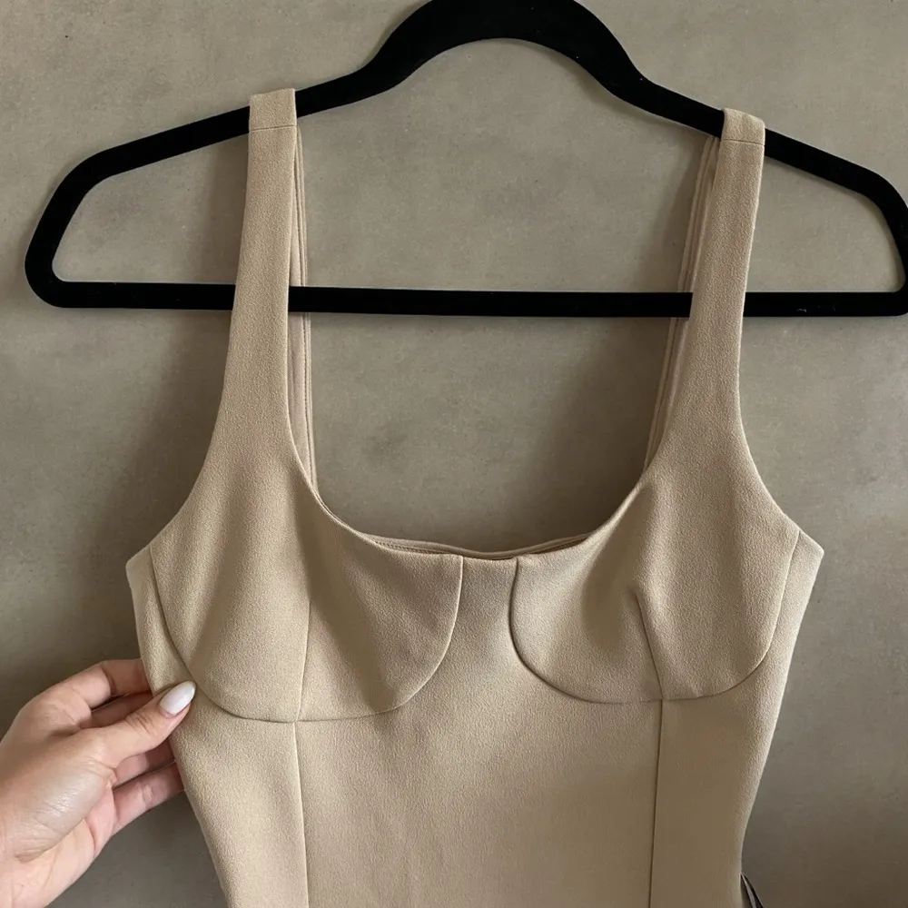 Wayf Corset Style Cupped Bodysuit Thong Beige/Tan - Image 4