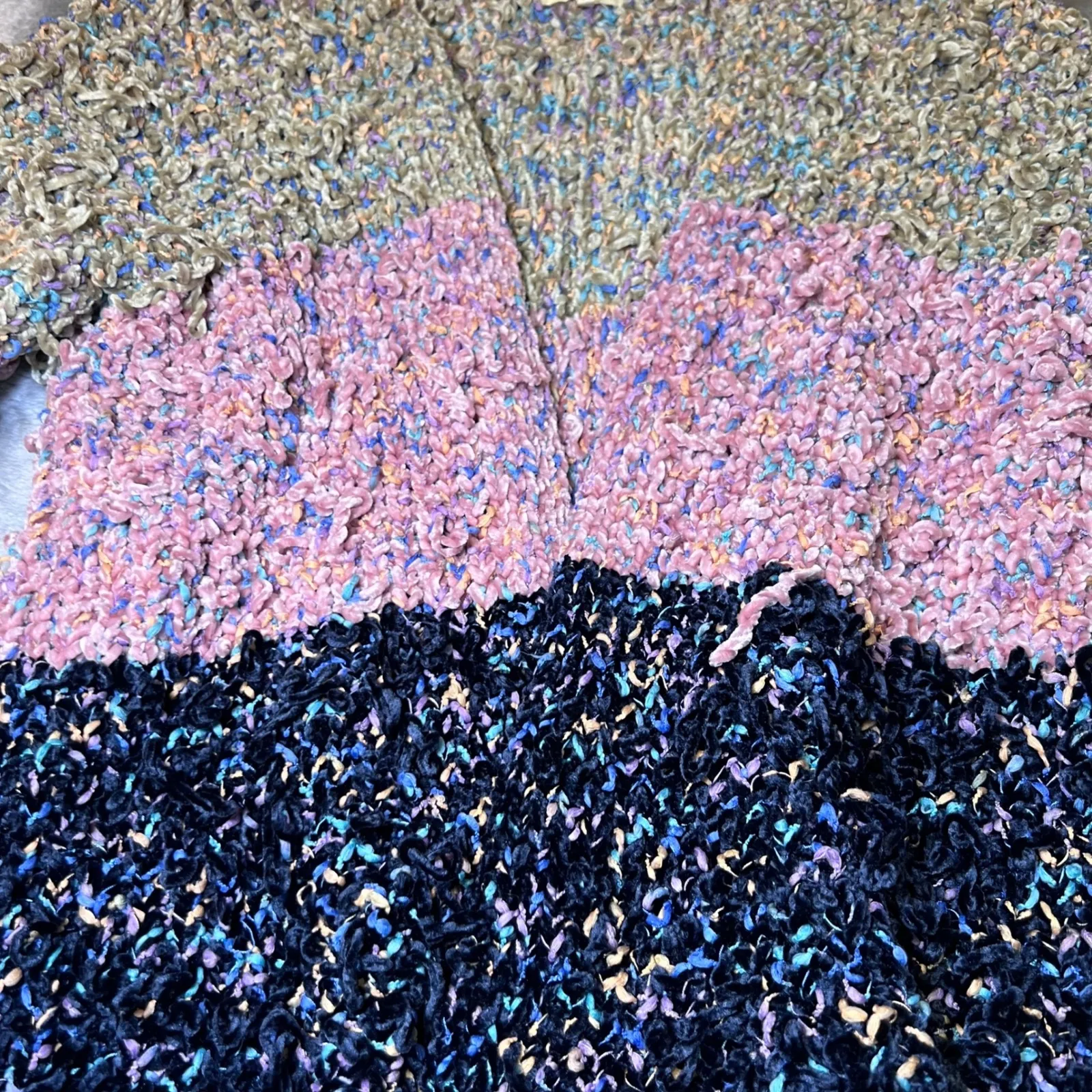 Kori America Fuzzy Cardigan Sweater Womens 1XL/2XL Multi Color Striped Cozy Warm Gray Size undefined - Image 8