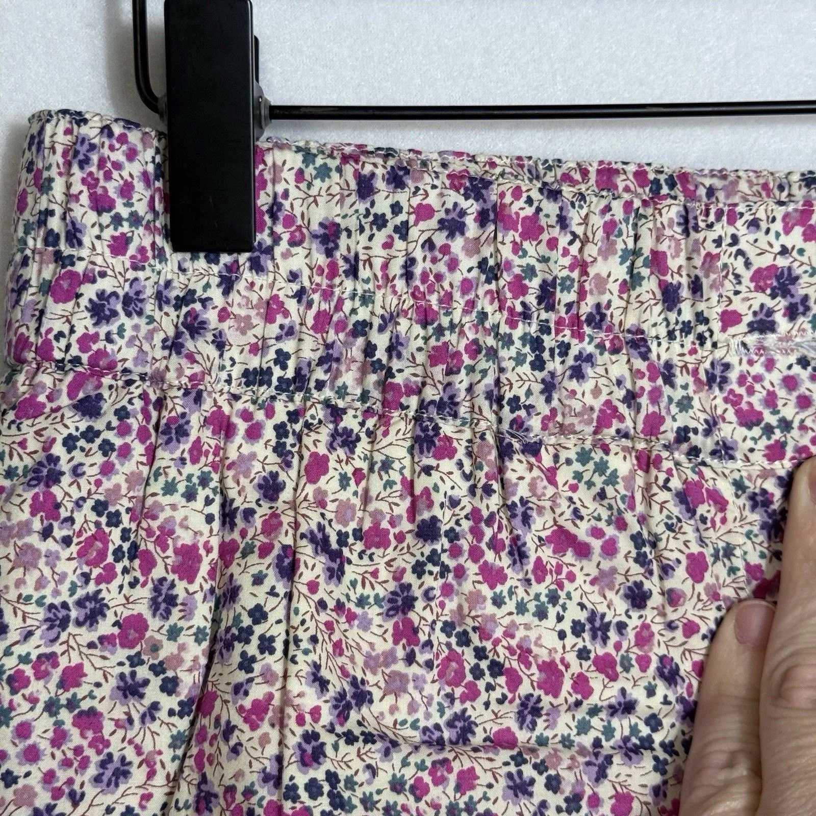 J.Crew x Liberty Phoebe Floral Pink Purple Pull On Crop Pant Womens Size 6 AV439 - Image 8