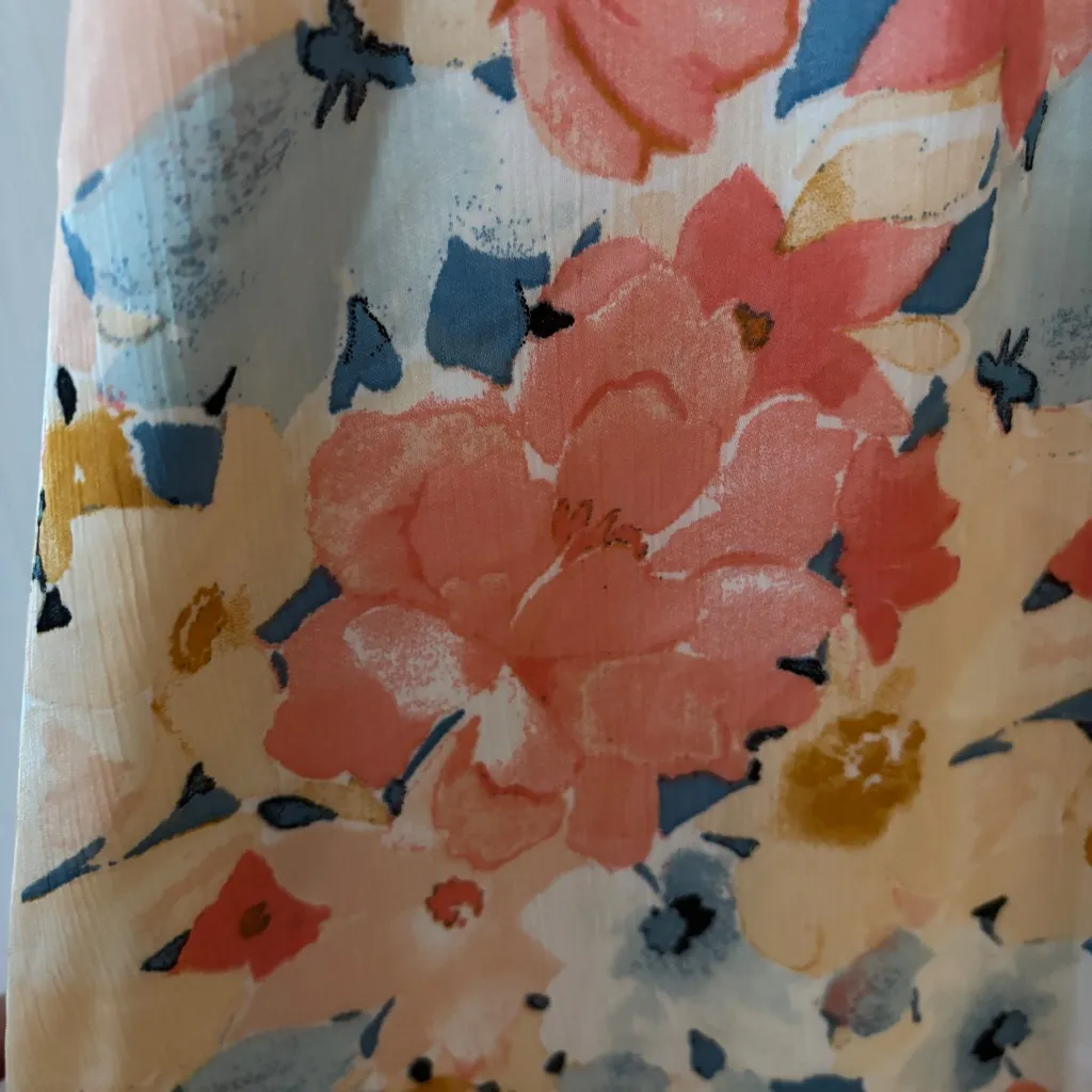 Hello Molly Field of Memories Midi Dress Floral Print Multi Smock Cutout Size 6 - Image 8