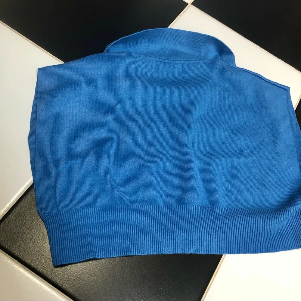 NWOT  Sleeveless Polo Crop Top Shirt Collared Tank Oversized Vest sz Small - Image 6