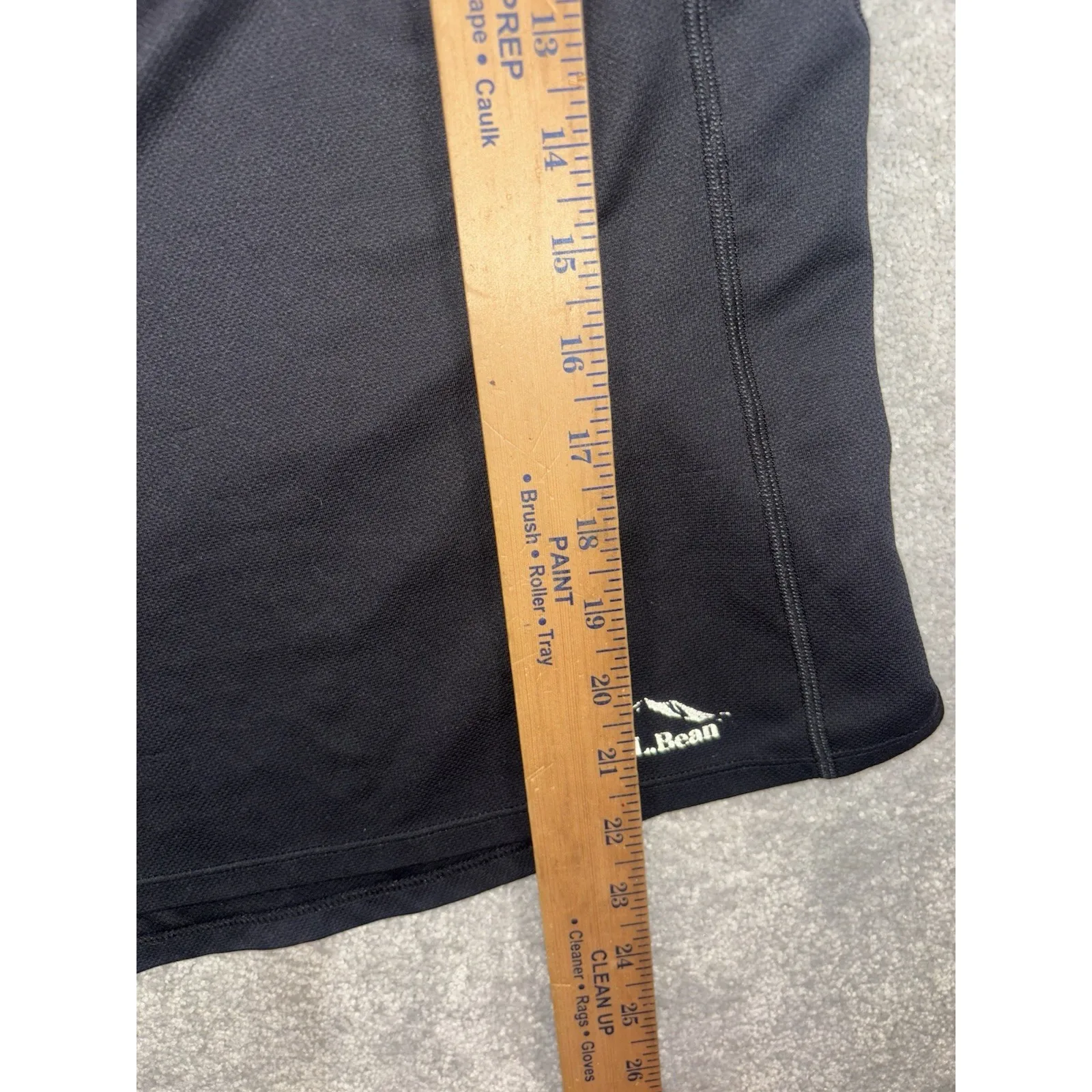 L.L. Bean m Reg 1/4 Zip Lightweight Activewear Top Thumbholes Item 288015 Black Size M - Image 6