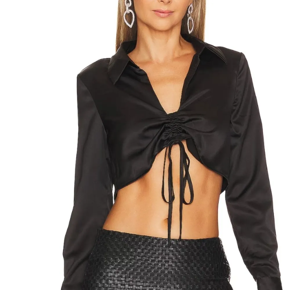Hallie Ruched Blouse MORE TO COME Black - Image 5