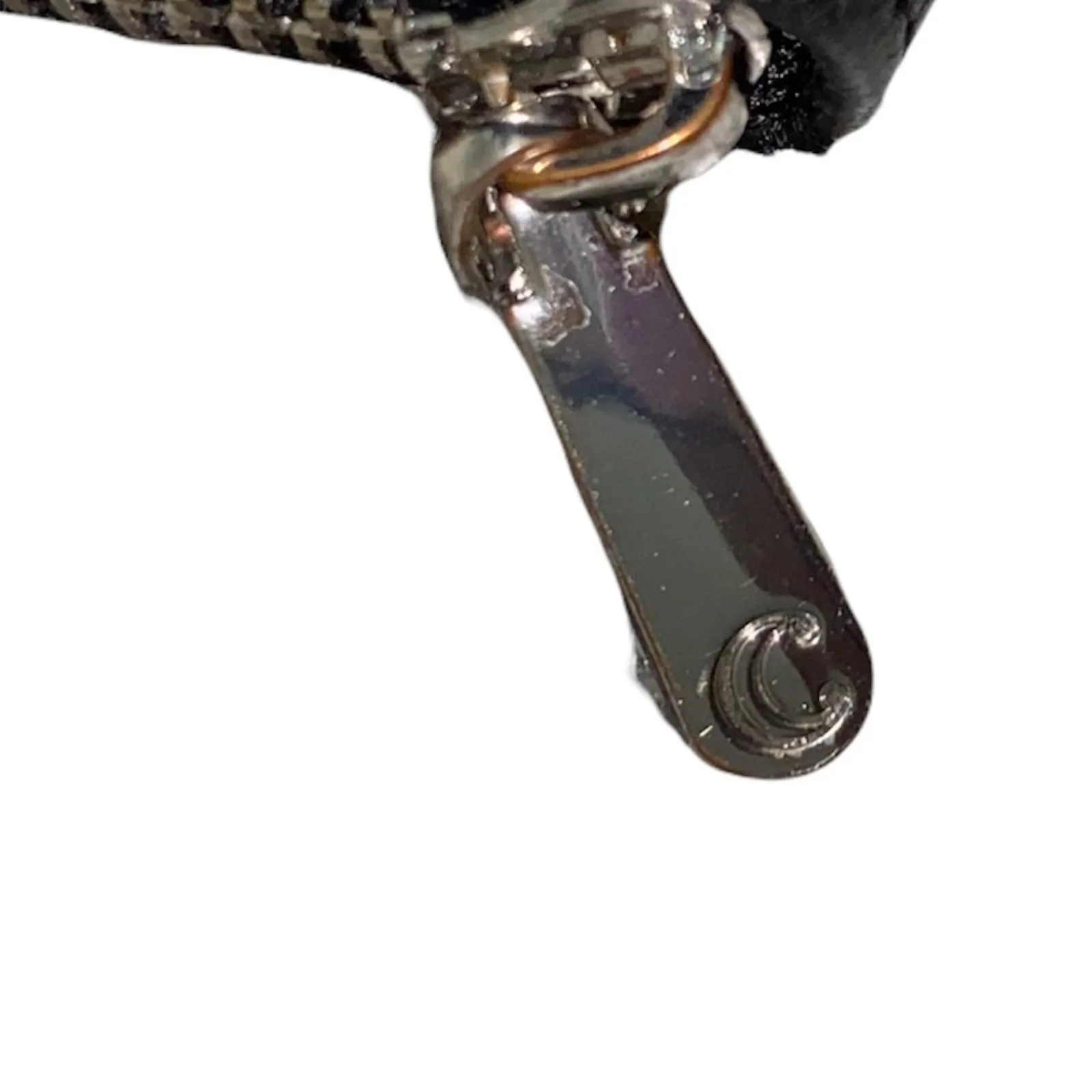 Zippered Wallet Black Pebble Faux Leather - Image 3