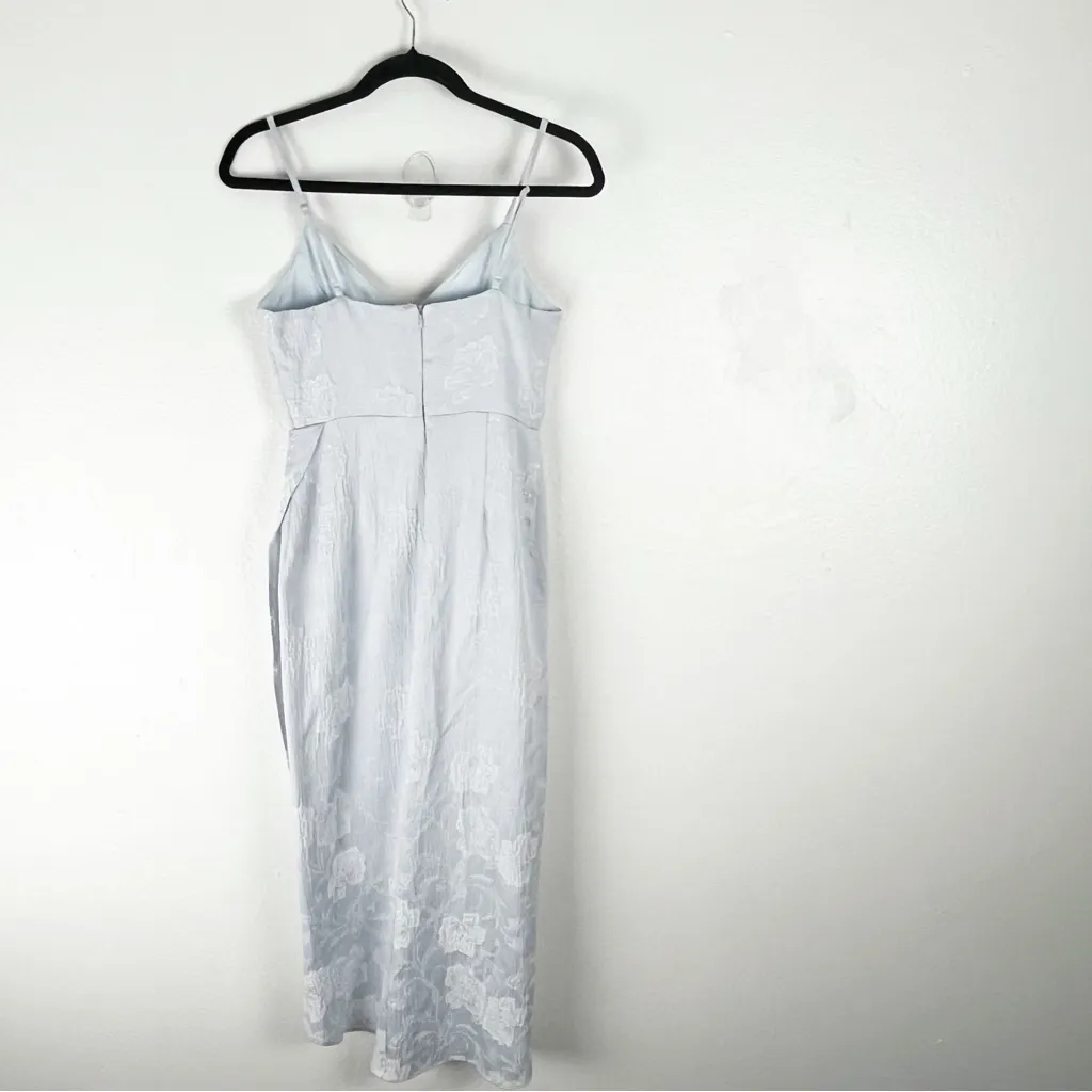 LULUS Truly Exquisite Light Blue Jacquard Tulip Spaghetti Strap Midi Dress Small - Image 2