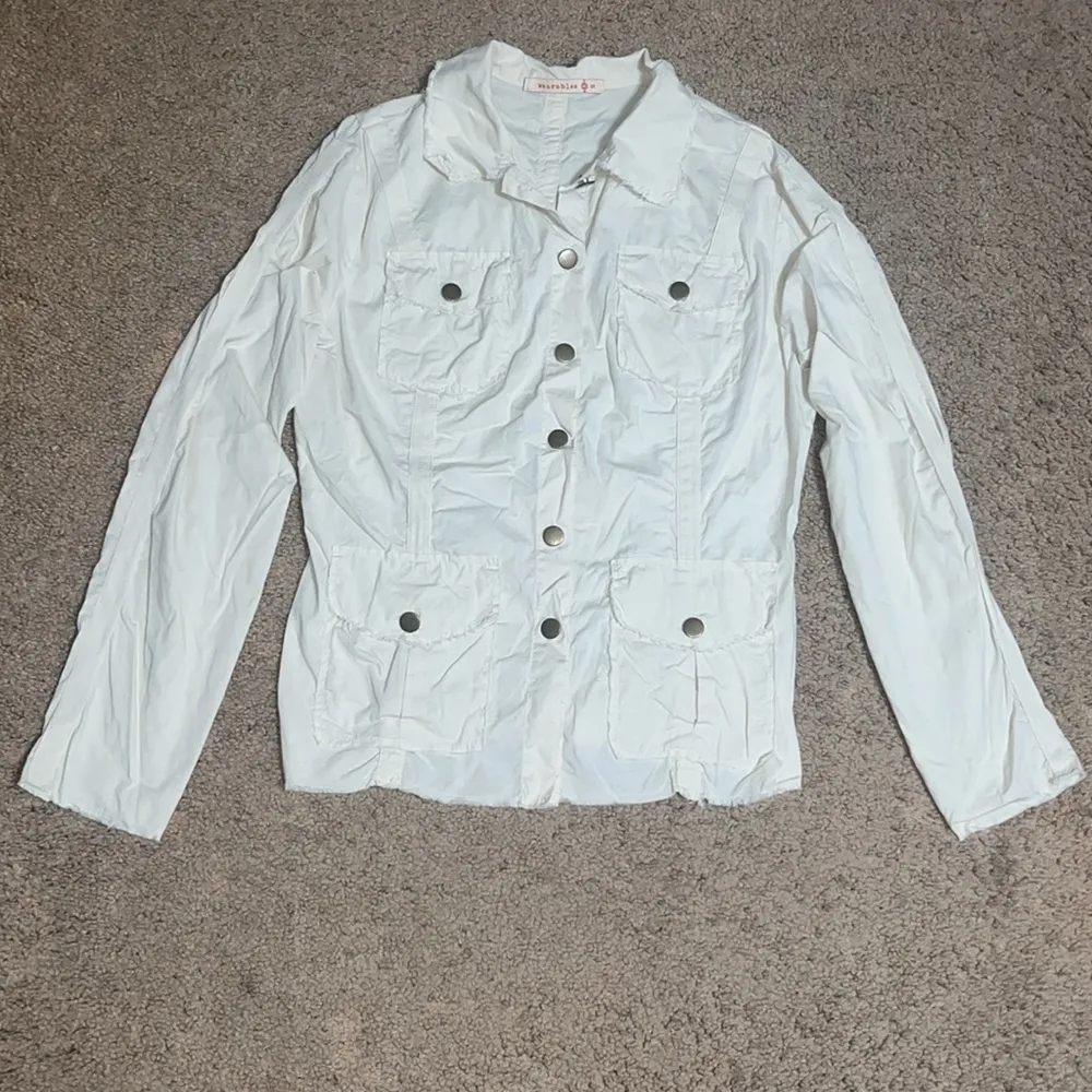 XCVI Wearables Raw Edge Poplin Lightweight Safari Jacket Ginger‎ Root Small - Image 3
