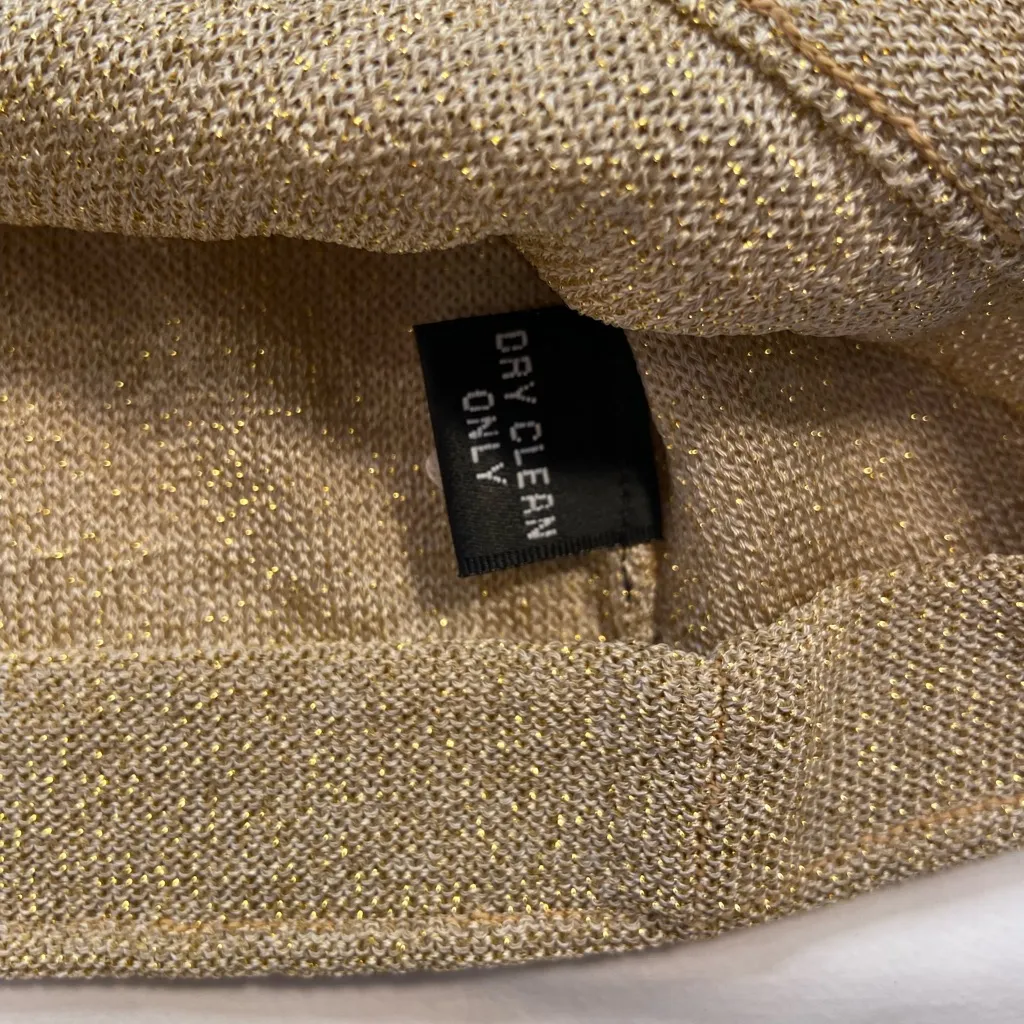 Ellen Tracy Gold Sparkle Knit Sleeveless Shell Top Size X, size 16 - Image 6