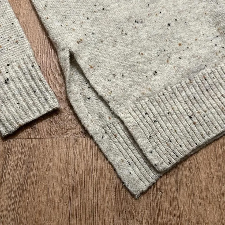 JESSICA SIMPSON | Women's Cream Speckle Cowl Neck Ribbed Oversized Sweater, XS - Image 4