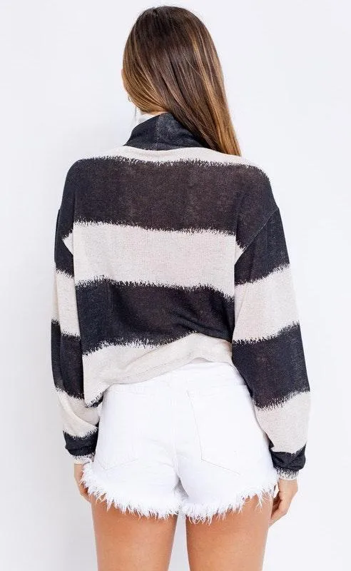 Oatmeal Black Stripe Sweater  - Image 7