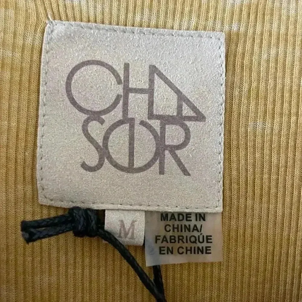 Chaser Marigold LACE UP HI LO RIB TEE Bohemian Women’s Short Sleeves Top SZ M - Image 9