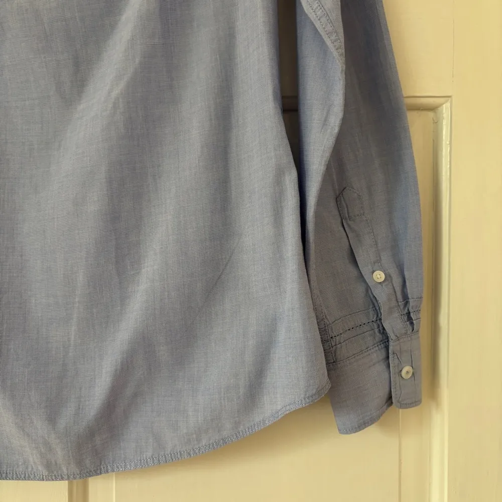 Tommy Hilfiger Women’s Size 6‎ Blue Pintucked Button Down Shirt Blouse Cotton - Image 10