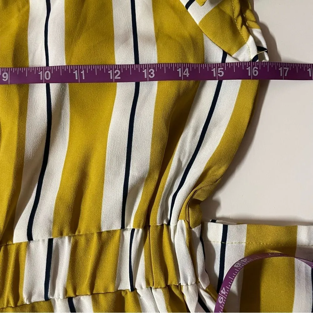 Sweet Wanderer Yellow & White Striped Jumpsuit Size S EUC - Image 7