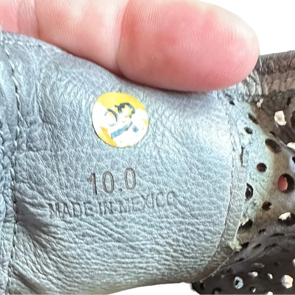 Bed Stu  Baylene Leather Perforated Suede Leather Black Ankle Booties size 10 - Image 10