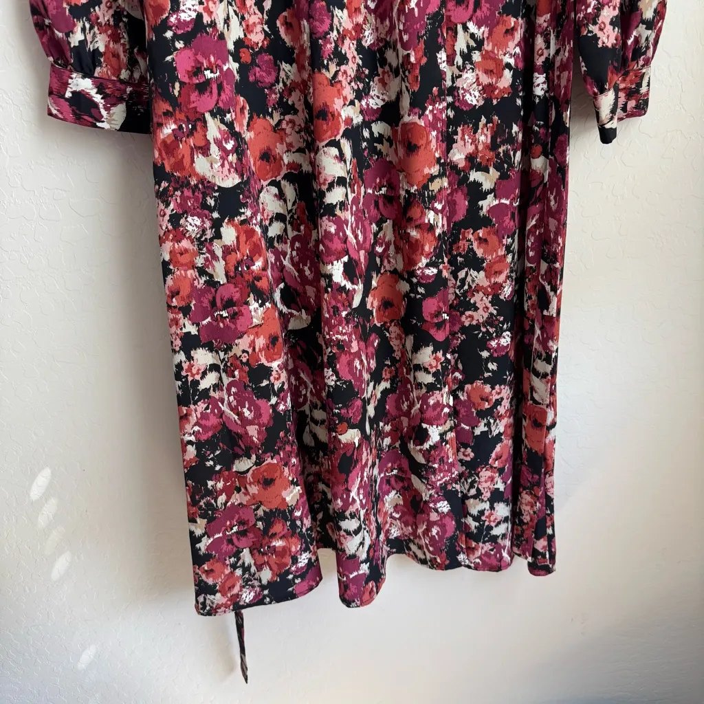Chelsea 28 Wrap Dress Long Sleeve Abstract Floral XXL - Image 4