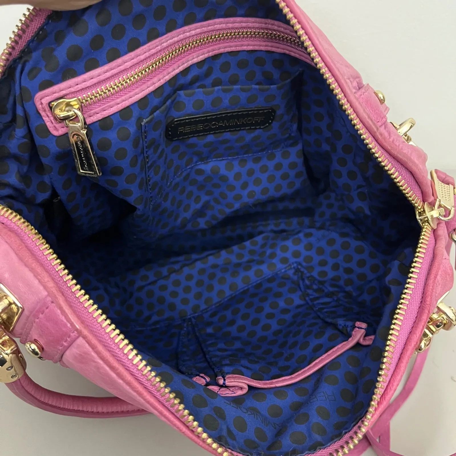 Rebecca Minkoff Cupid Y2K Satchel Double Handle Crossbody Bag Studded  Pink READ - Image 8