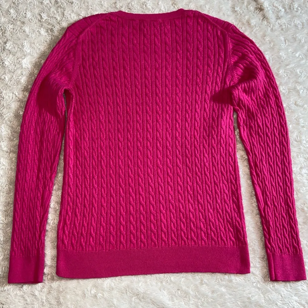 Amazon Essentials Hot Pink Cable Knit Cotton Blend Lightweight Sweater M Medium - Image 4