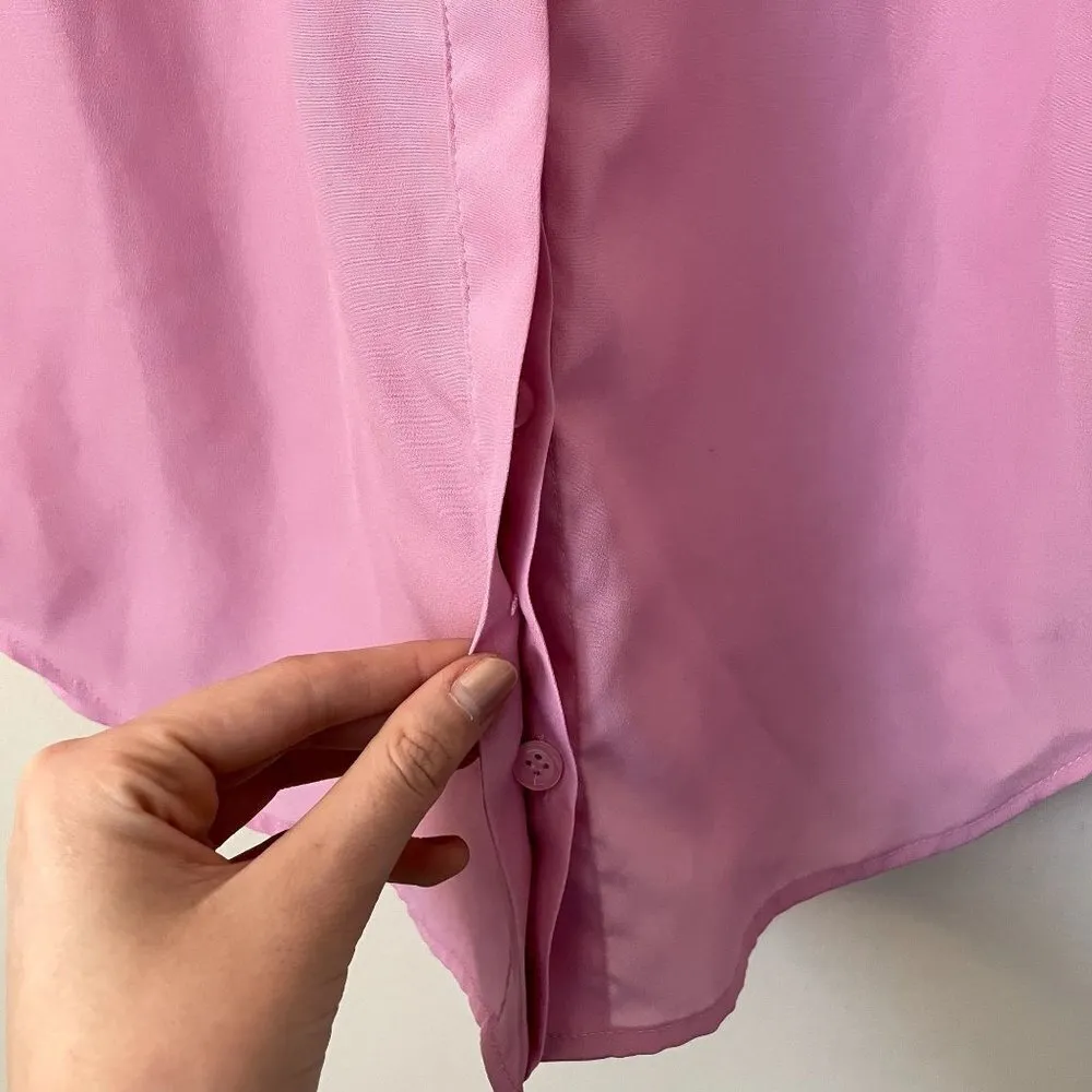 J.Crew Factory pink flutter sleeveless summer blouse business casual top Size 0 - Image 5