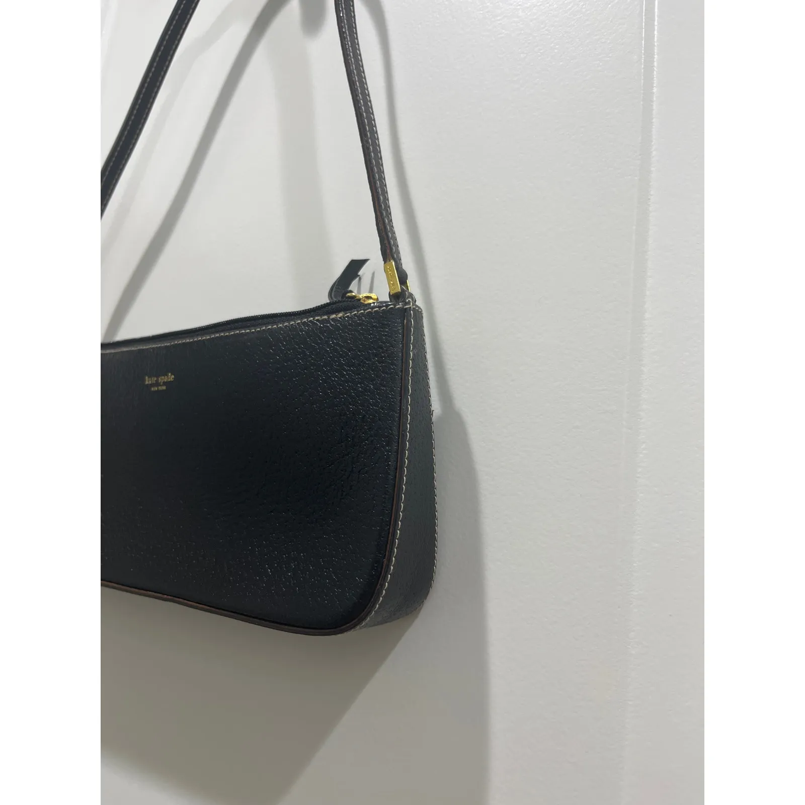 Kate Spade Vintage Black Leather Minimal Shoulder Bag - Image 3