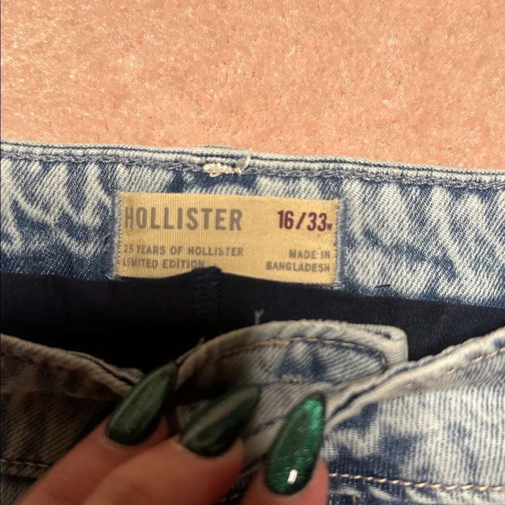 Hollister Limited Edition 25 Years Of Hollister Denim Micro Mini Skort NWT - Image 3