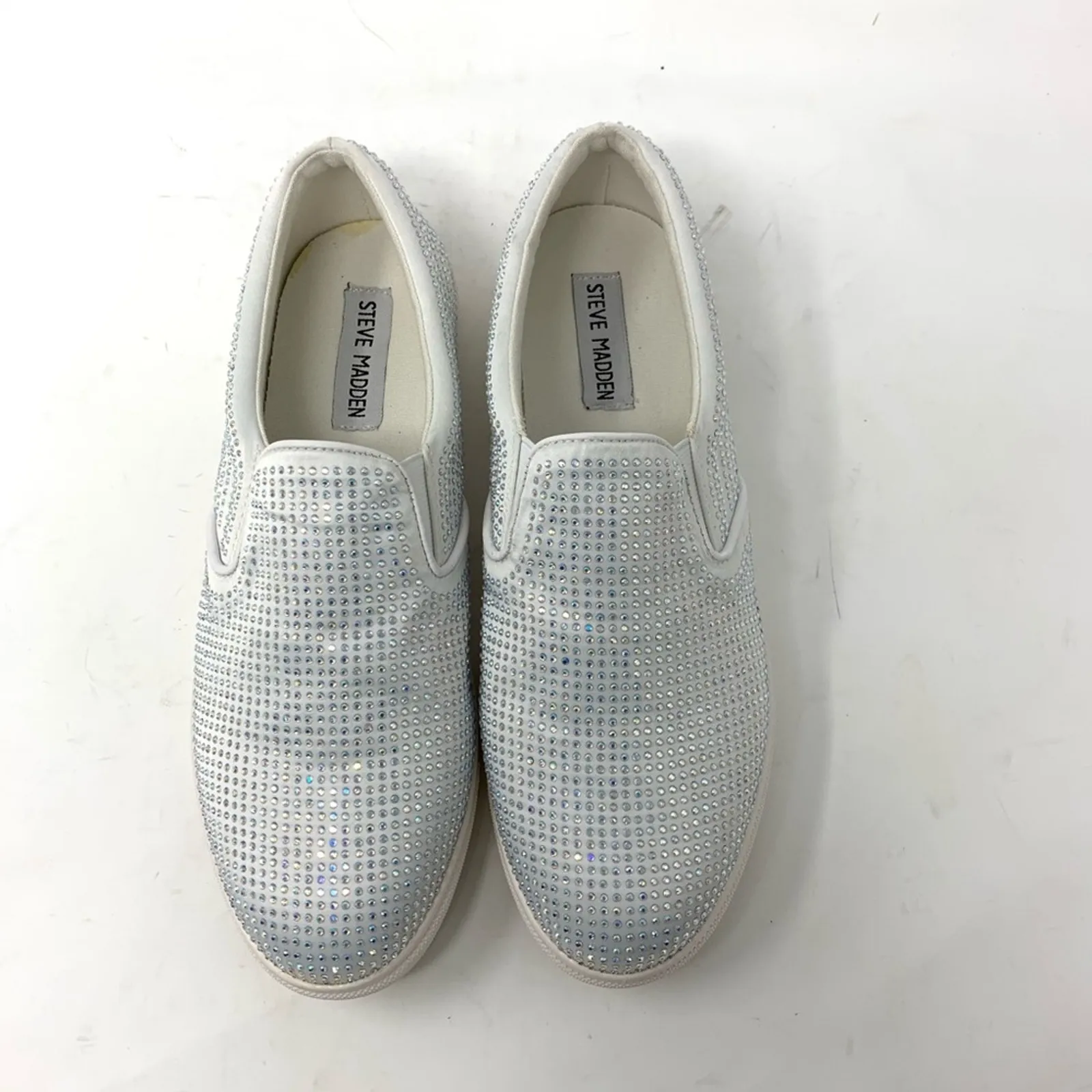 Steve Madden Ena Sparkly Slip On Sneaker Ivory - Image 2