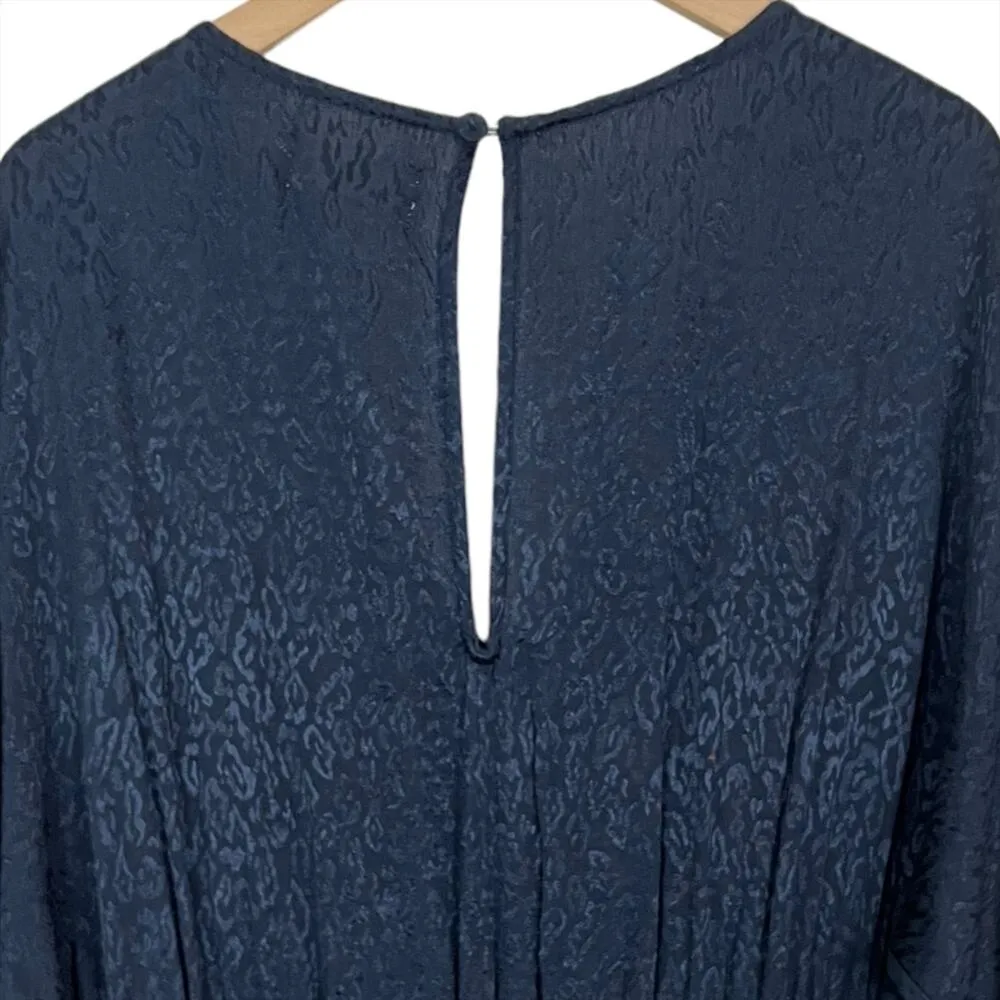 Anthropologie Maeve Jacqueline Jacquard Leopard Navy Blue Jumpsuit Size XS - Image 6