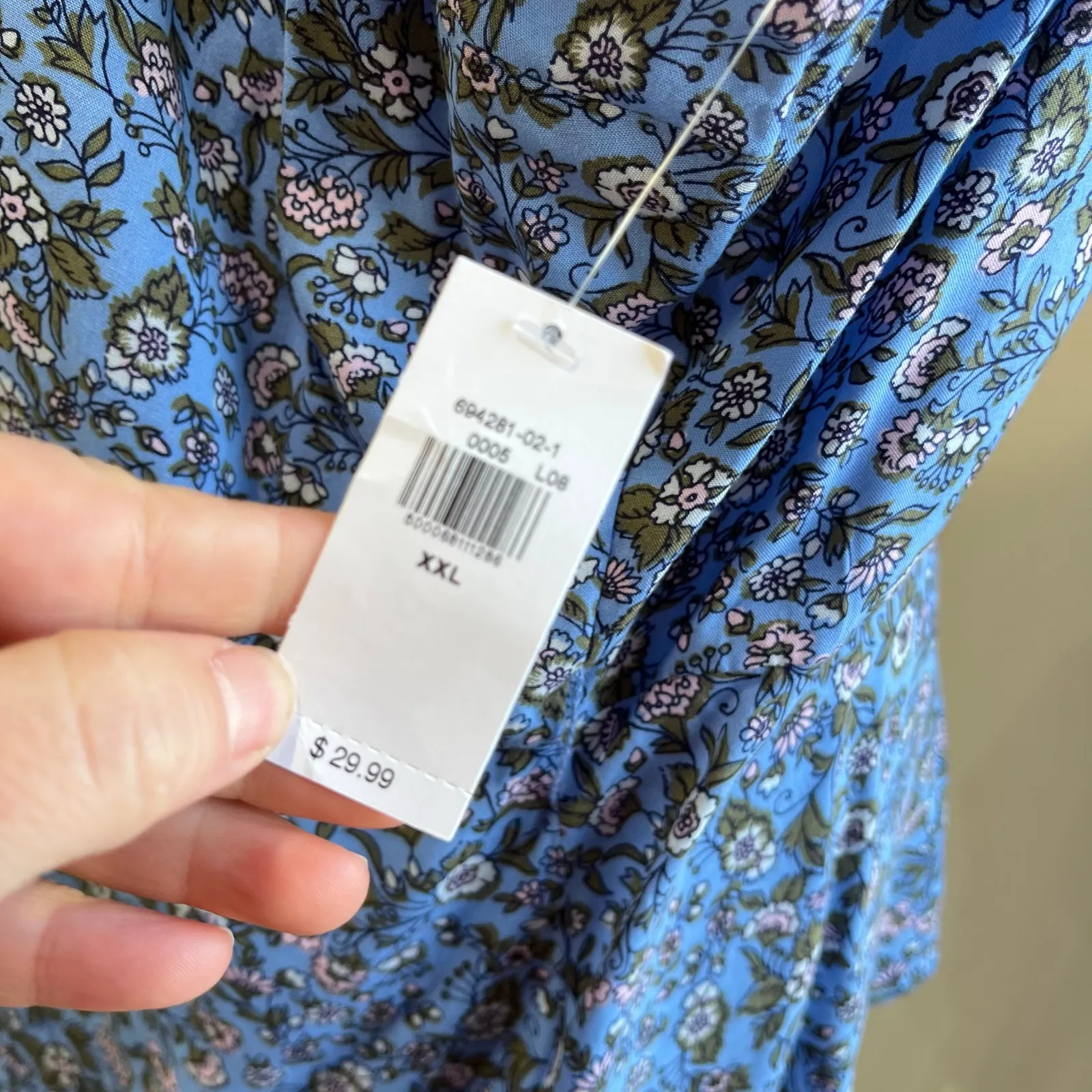 Old Navy Flutter Sleeve Wrap Blouse Blue Floral NWT Sz XXL Romantic Lightweight - Image 6